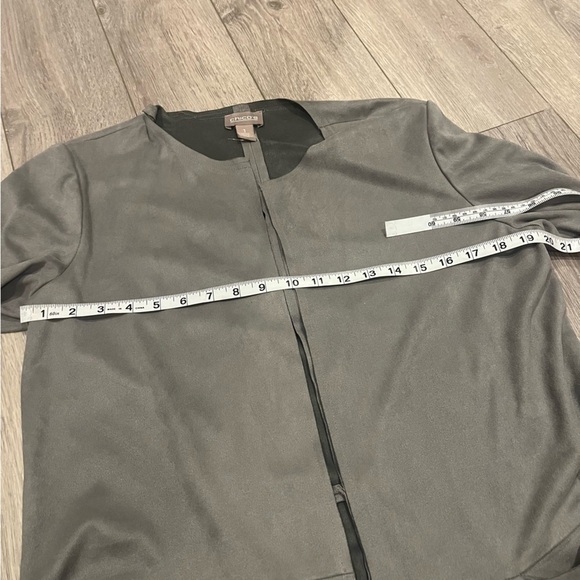 Chico’s Gray Suede Cardigan Jacket - Picture 4 of 7